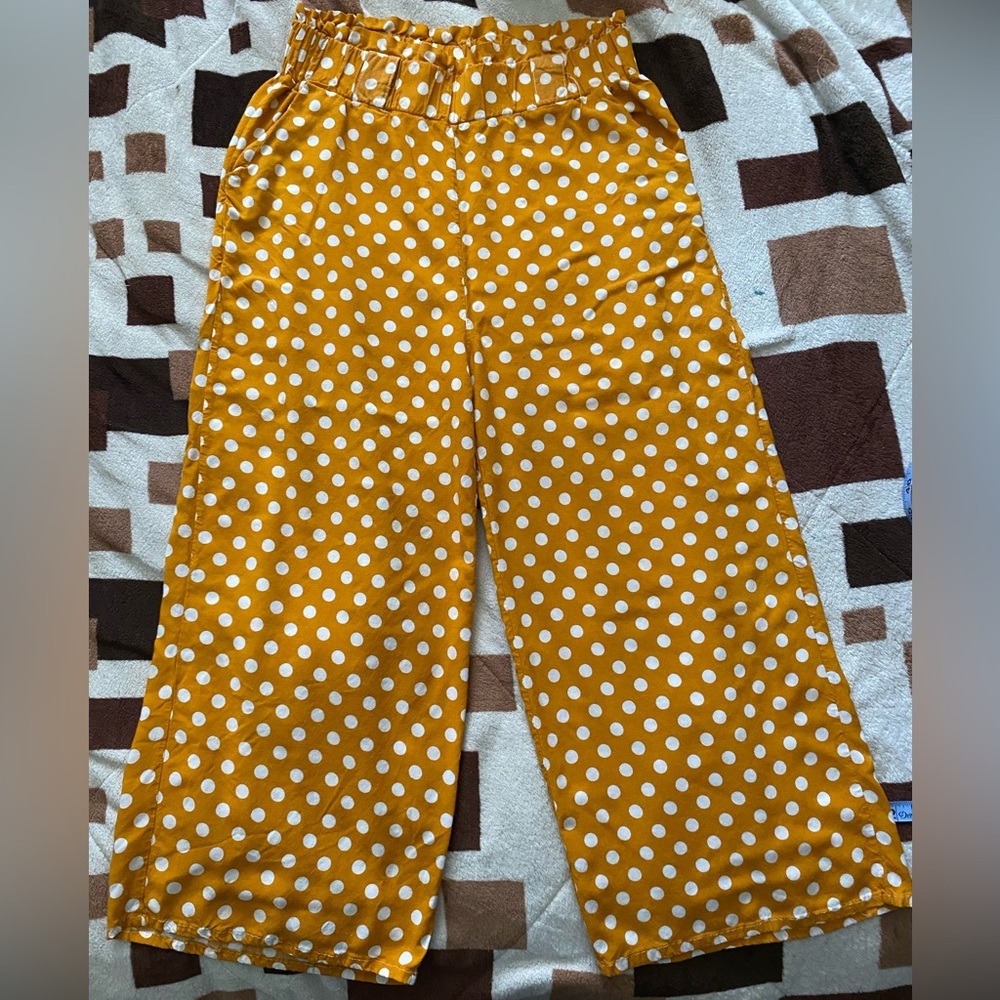 Indero Yellow Polka Dot Pants size S